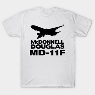 McDonnell Douglas MD-11F Silhouette Print (Black) T-Shirt